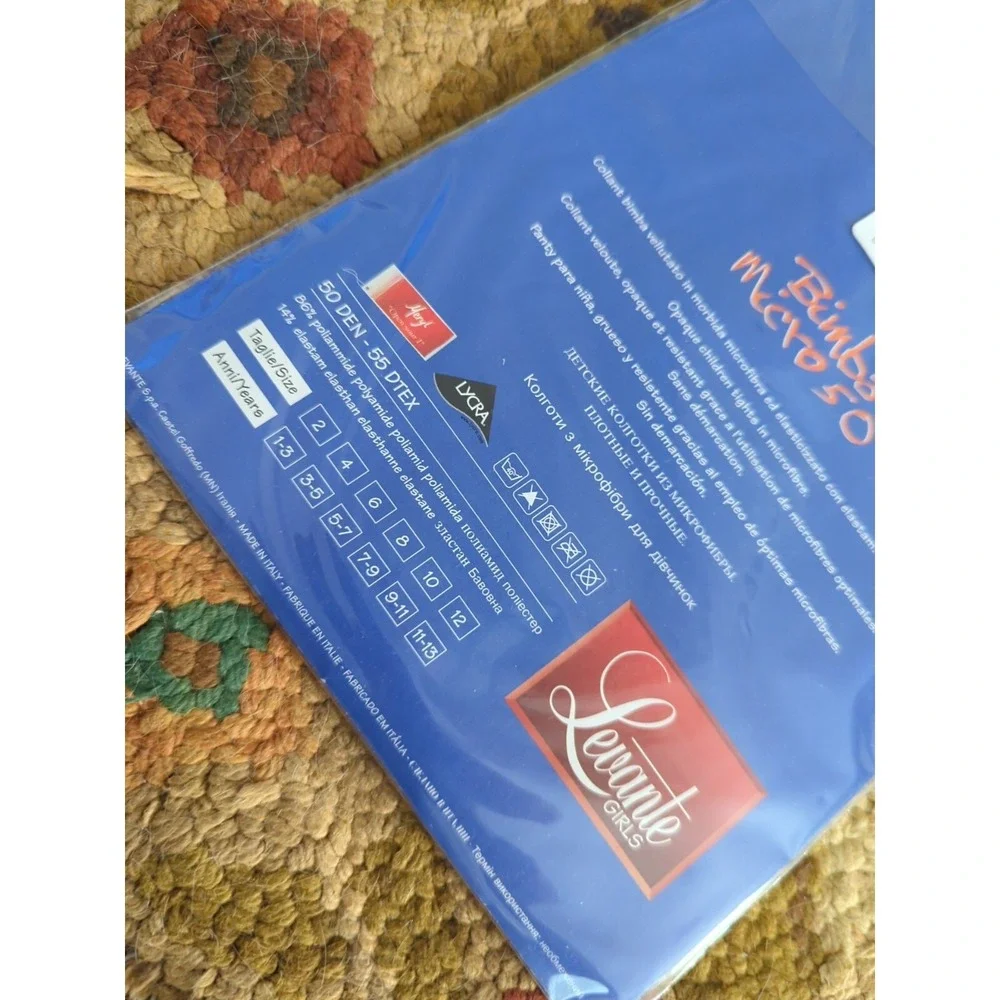 New Levante Italy STOCKINGS‎ CHILD SIZE Blue BluMarine Size 4 - 3/5 Years